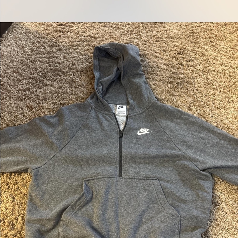 Nike Heather Gray Half-Zip Hoodie